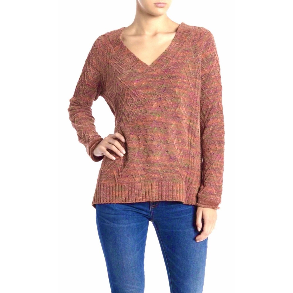 Democracy Boho Chunky Knit Chenille Cozy Pullover Sweater Women's Size Large